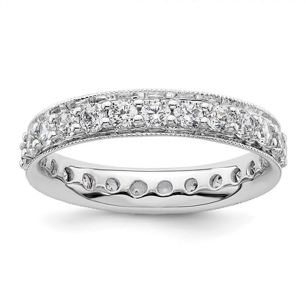 14k White Gold Polished Vintage 1 carat Diamond Complete Eternity Band