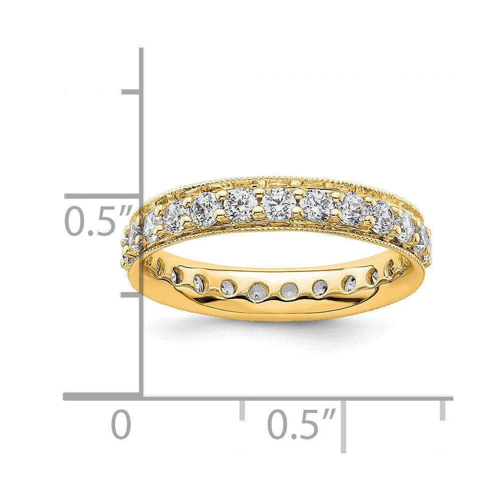 14k Polished Vintage 1 carat Diamond Complete Eternity Band