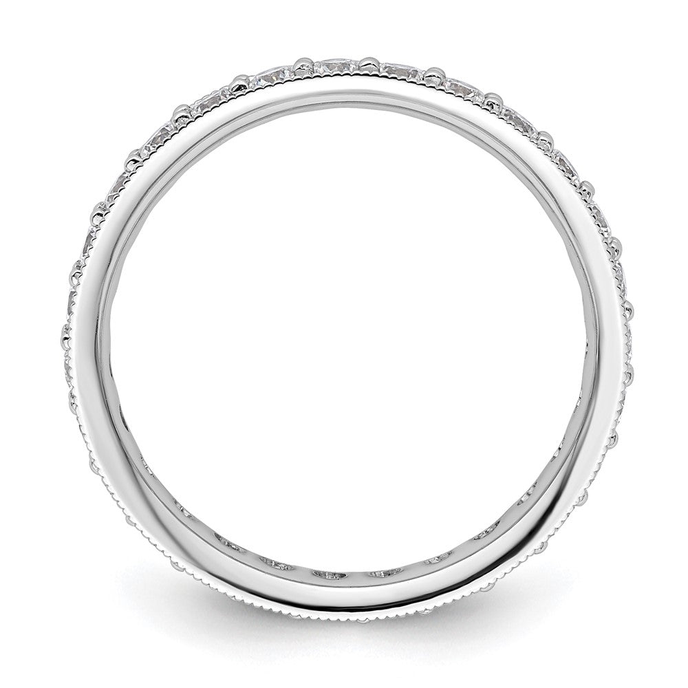 14k White Gold Polished Vintage 1 carat Diamond Complete Eternity Band