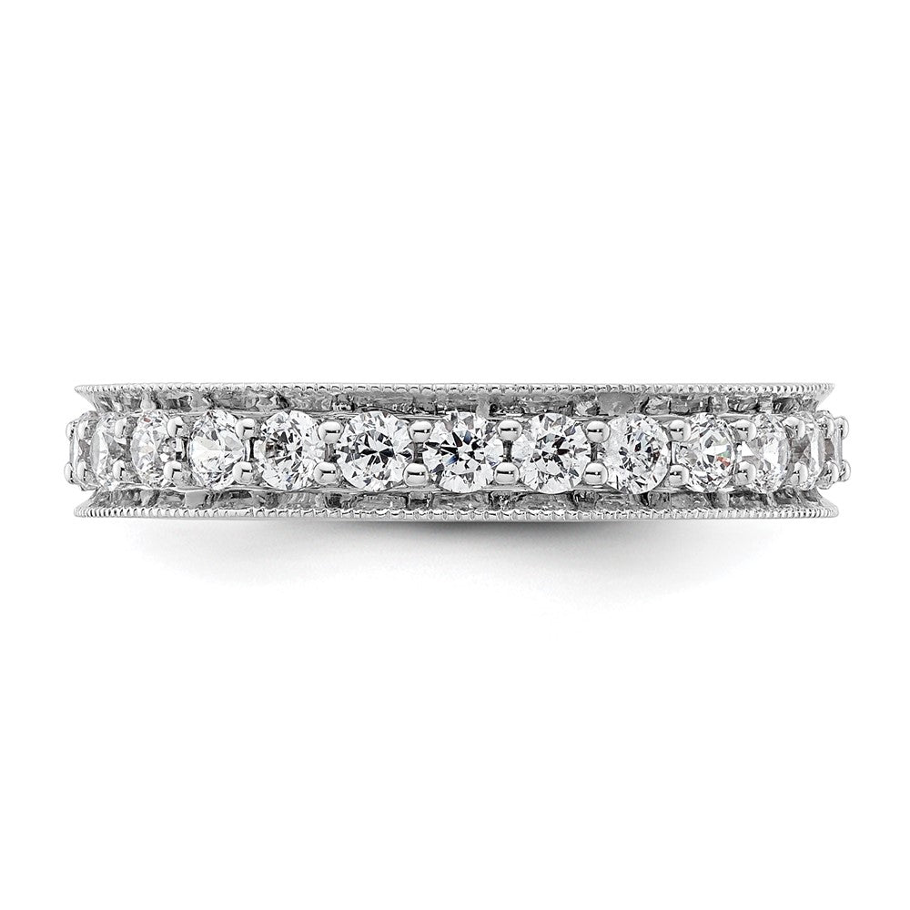 14k White Gold Polished Vintage 1 carat Diamond Complete Eternity Band