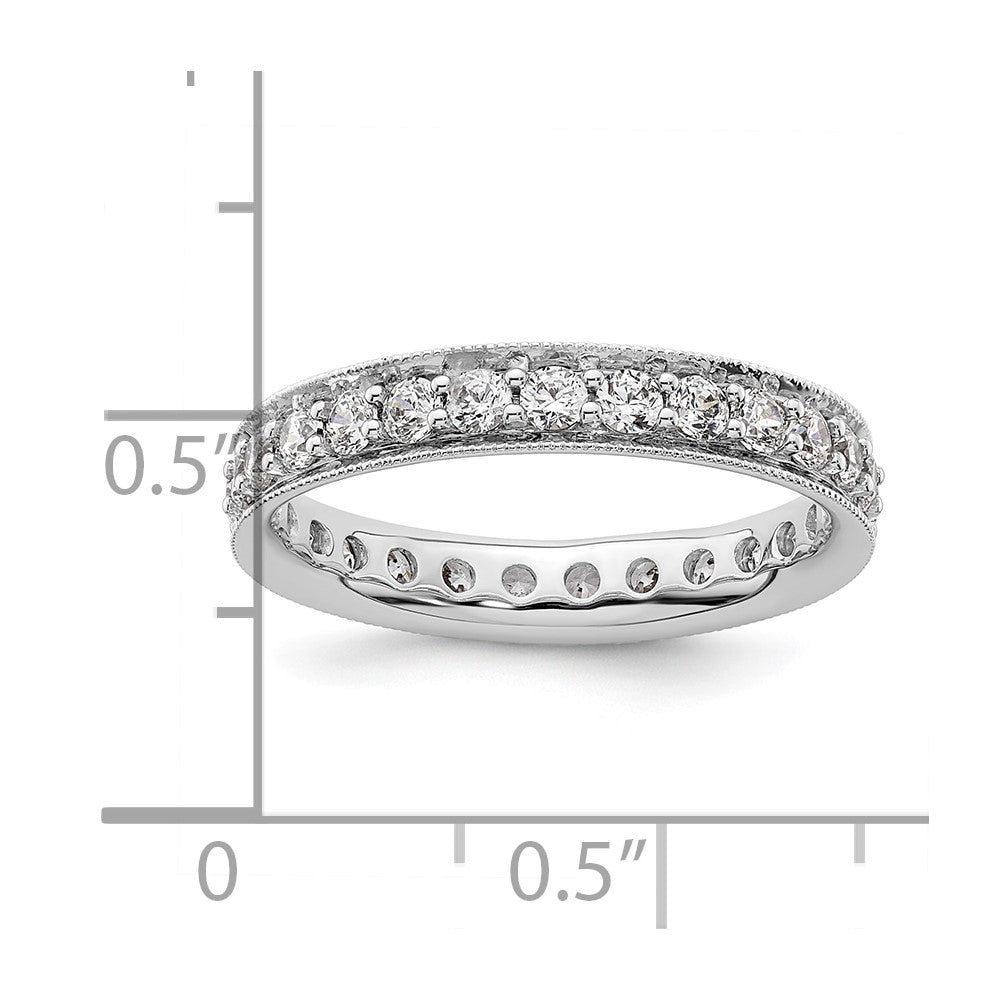 14k White Gold Polished Vintage 1 carat Diamond Complete Eternity Band
