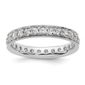 14k White Gold Polished Vintage 1 carat Diamond Complete Eternity Band