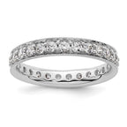 14k White Gold Polished Vintage 1 carat Diamond Complete Eternity Band