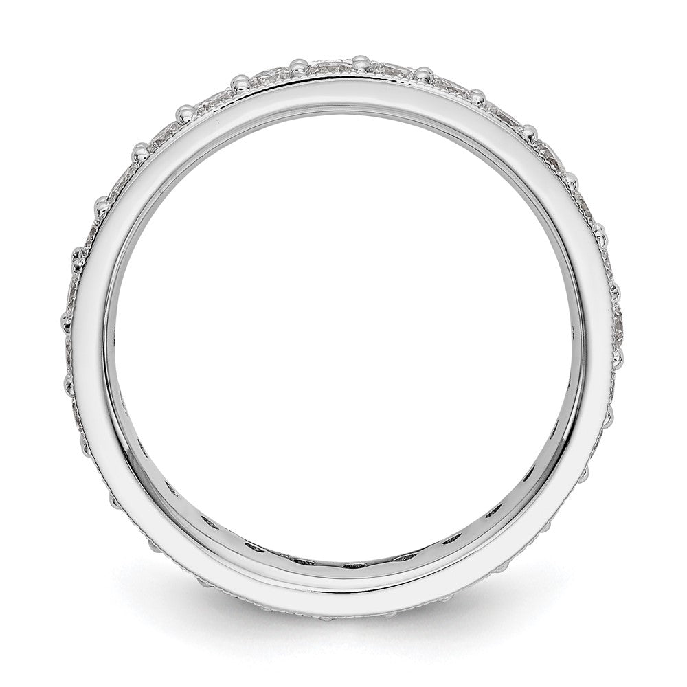 14k White Gold Polished Vintage 1 carat Diamond Complete Eternity Band