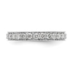 14k White Gold Polished Vintage 1 carat Diamond Complete Eternity Band