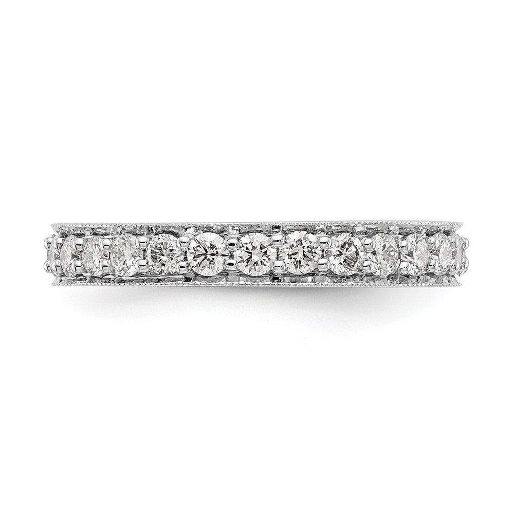 14k White Gold Polished Vintage 1 carat Diamond Complete Eternity Band