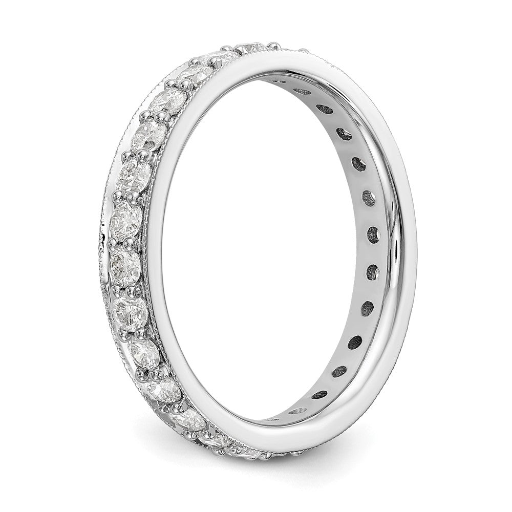 14k White Gold Polished Vintage 1 carat Diamond Complete Eternity Band