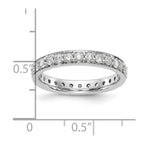 14k White Gold Polished Vintage 1 carat Diamond Complete Eternity Band