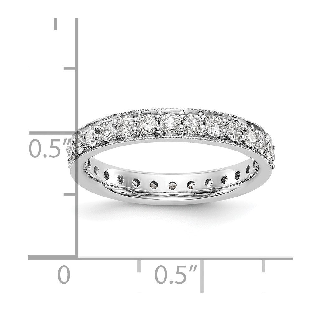 14k White Gold Polished Vintage 1 carat Diamond Complete Eternity Band