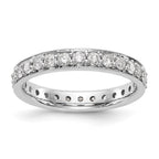 14k White Gold Polished Vintage 1 carat Diamond Complete Eternity Band