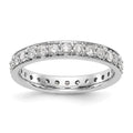 14k White Gold Polished Vintage 1 carat Diamond Complete Eternity Band
