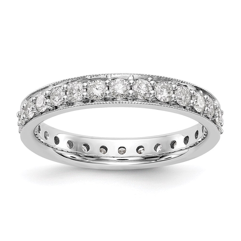14k White Gold Polished Vintage 1 carat Diamond Complete Eternity Band