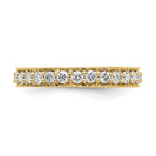 14k Polished Vintage 1 carat Diamond Complete Eternity Band