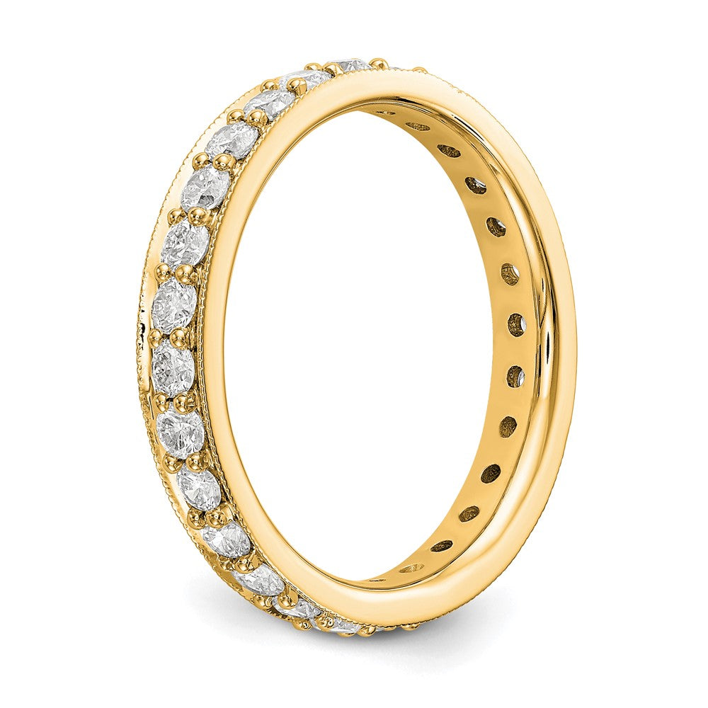 14k Polished Vintage 1 carat Diamond Complete Eternity Band