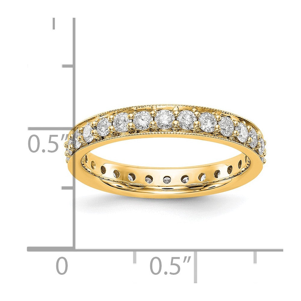 14k Polished Vintage 1 carat Diamond Complete Eternity Band
