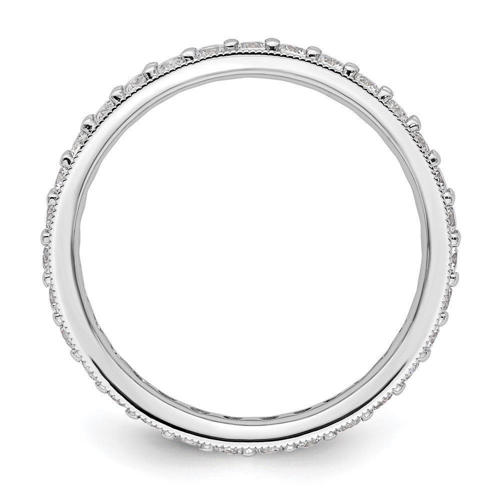14k White Gold Polished Vintage 1 carat Diamond Complete Eternity Band