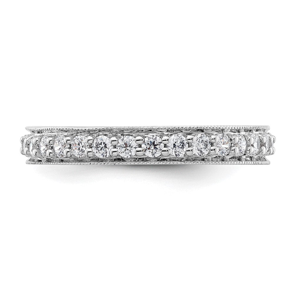 14k White Gold Polished Vintage 1 carat Diamond Complete Eternity Band