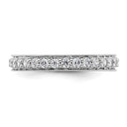 14k White Gold Polished Vintage 1 carat Diamond Complete Eternity Band