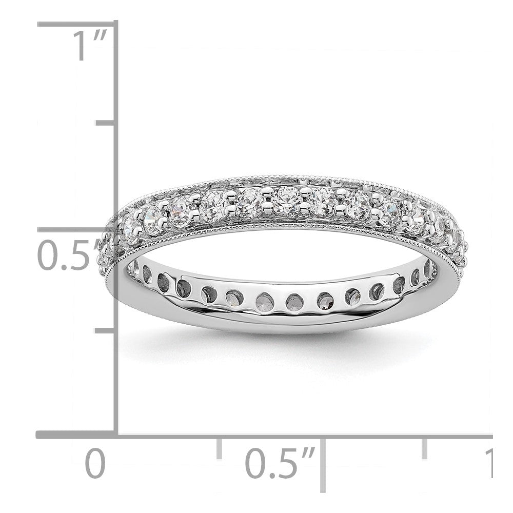 14k White Gold Polished Vintage 1 carat Diamond Complete Eternity Band