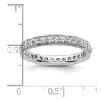 14k White Gold Polished Vintage 1 carat Diamond Complete Eternity Band