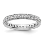 14k White Gold Polished Vintage 1 carat Diamond Complete Eternity Band