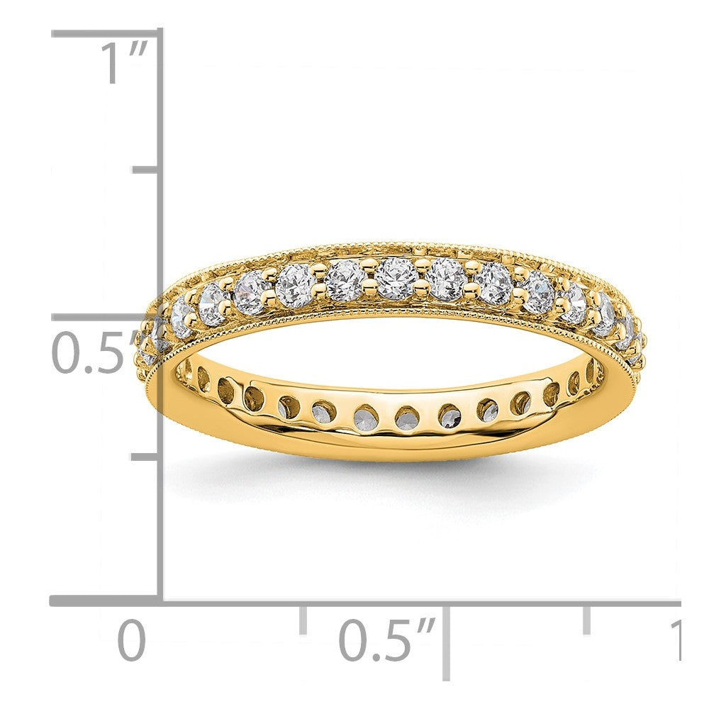 14k Polished Vintage 1 carat Diamond Complete Eternity Band