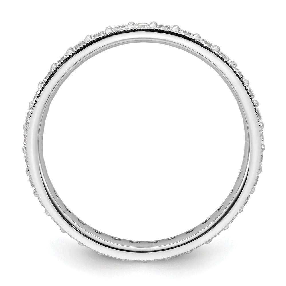 14k White Gold Polished Vintage 1 carat Diamond Complete Eternity Band