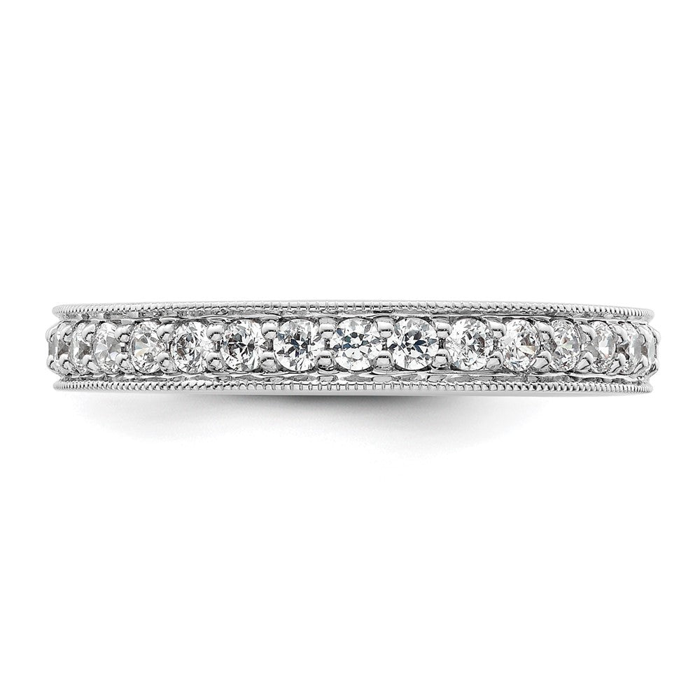 14k White Gold Polished Vintage 1 carat Diamond Complete Eternity Band