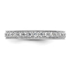 14k White Gold Polished Vintage 1 carat Diamond Complete Eternity Band