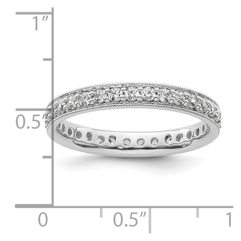 14k White Gold Polished Vintage 1 carat Diamond Complete Eternity Band
