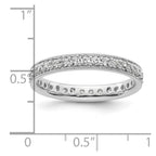 14k White Gold Polished Vintage 1 carat Diamond Complete Eternity Band