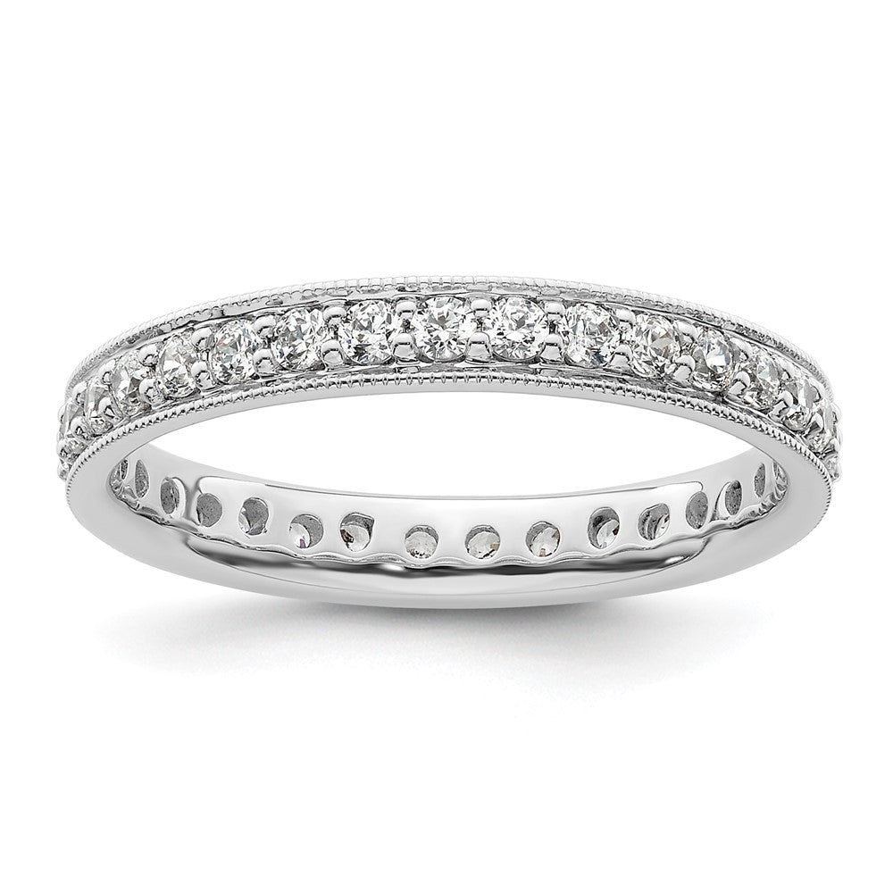14k White Gold Polished Vintage 1 carat Diamond Complete Eternity Band