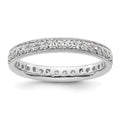 14k White Gold Polished Vintage 1 carat Diamond Complete Eternity Band