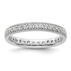 14k White Gold Polished Vintage 1 carat Diamond Complete Eternity Band
