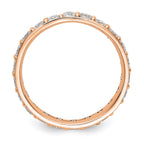 14k Rose Gold Polished Vintage 2ct Diamond Eternity Band