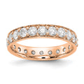 14k Rose Gold Polished Vintage 2ct Diamond Eternity Band