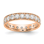 14k Rose Gold Polished Vintage 2ct Diamond Eternity Band