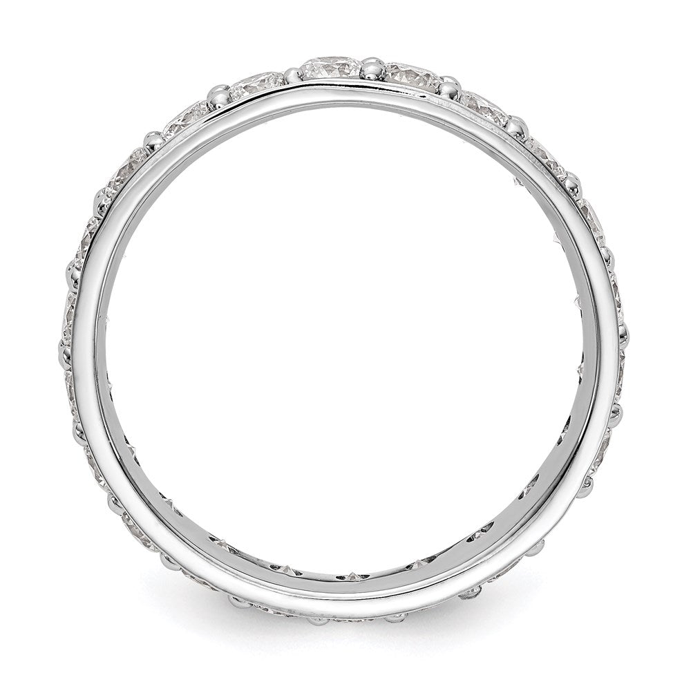 14k White Gold Polished Vintage 2ct Diamond Eternity Band
