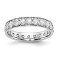 14k White Gold Polished Vintage 2ct Diamond Eternity Band