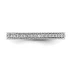 14k White Gold Polished 1/3CT Milgrain Edge Diamond Eternity Band