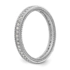 14k White Gold Polished 1/3CT Milgrain Edge Diamond Eternity Band