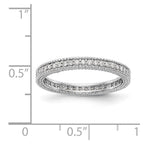 14k White Gold Polished 1/3CT Milgrain Edge Diamond Eternity Band