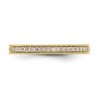 14k Polished 1/3CT Milgrain Edge Diamond Eternity Band