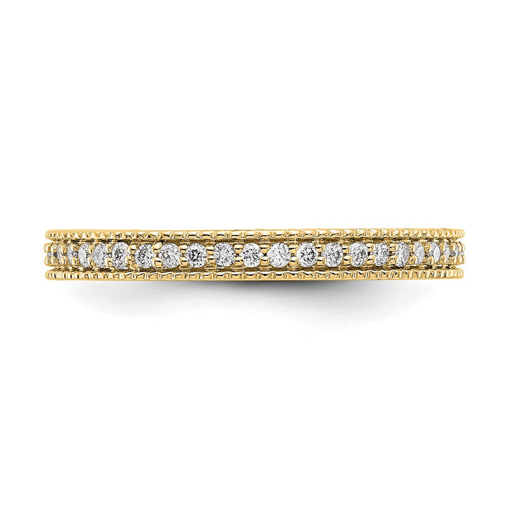 14k Polished 1/3CT Milgrain Edge Diamond Eternity Band