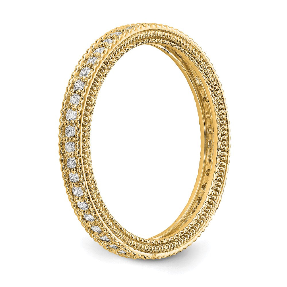 14k Polished 1/3CT Milgrain Edge Diamond Eternity Band