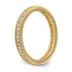 14k Polished 1/3CT Milgrain Edge Diamond Eternity Band