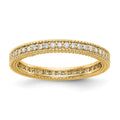 14k Polished 1/3CT Milgrain Edge Diamond Eternity Band