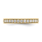 14k Polished 3/4CT Milgrain Edge Diamond Eternity Band