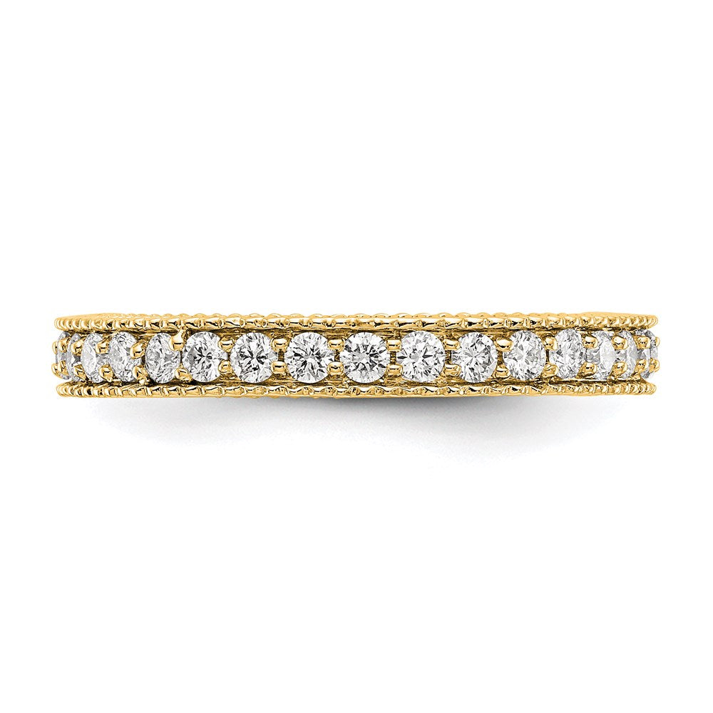 14k Polished 3/4CT Milgrain Edge Diamond Eternity Band