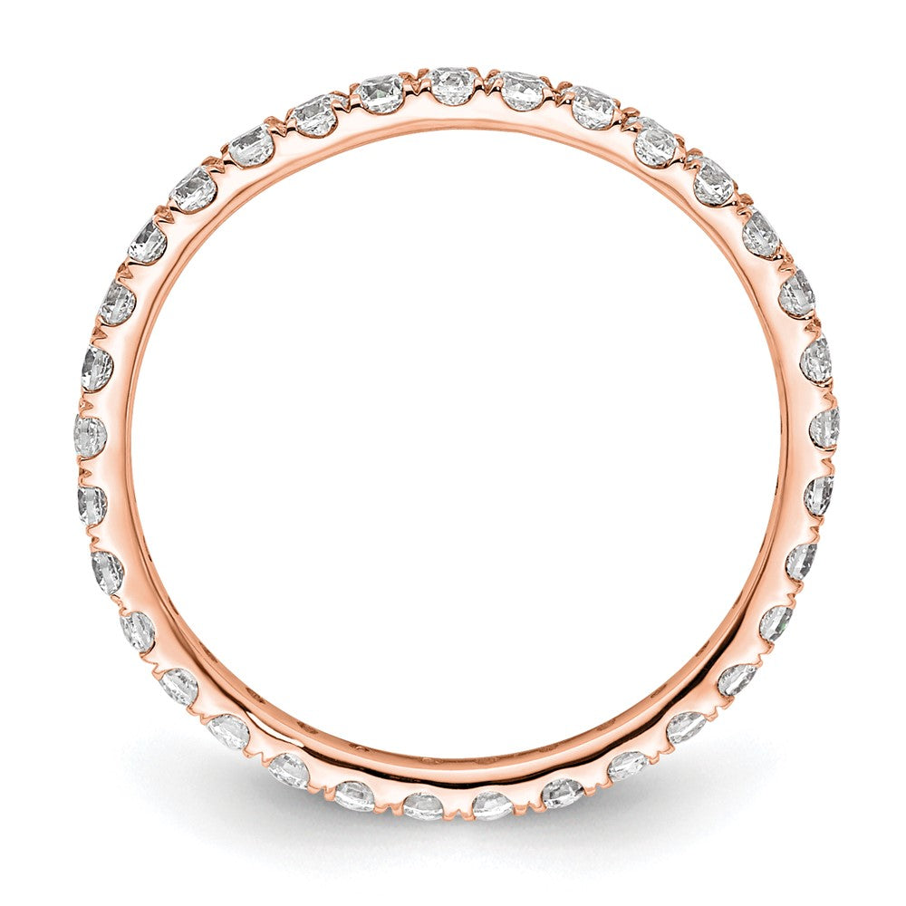 14k Rose Gold Polished U-Shared Prong 1/2 carat Diamond Complete Eternity Band